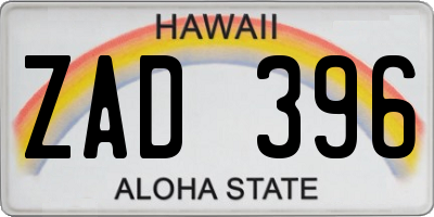 HI license plate ZAD396
