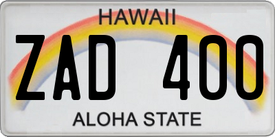 HI license plate ZAD400