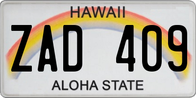 HI license plate ZAD409