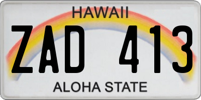 HI license plate ZAD413