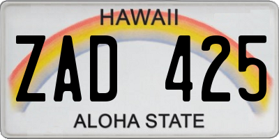 HI license plate ZAD425