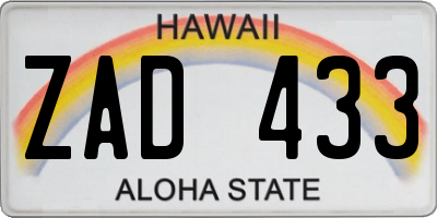 HI license plate ZAD433