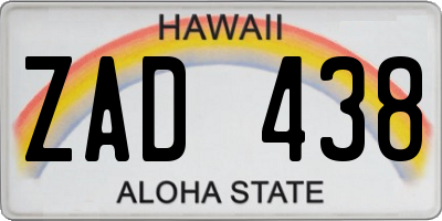 HI license plate ZAD438