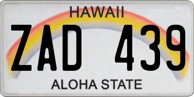HI license plate ZAD439