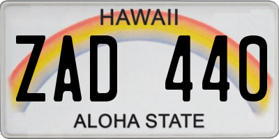 HI license plate ZAD440