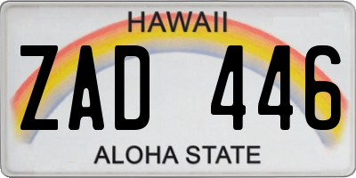 HI license plate ZAD446