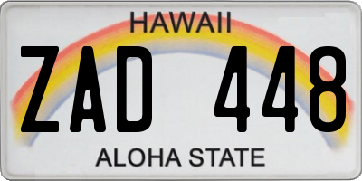 HI license plate ZAD448