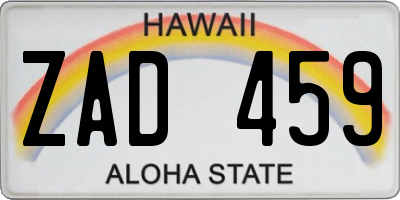 HI license plate ZAD459