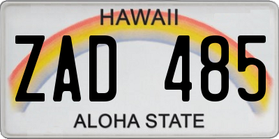 HI license plate ZAD485