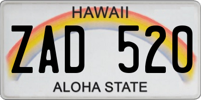 HI license plate ZAD520