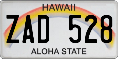 HI license plate ZAD528