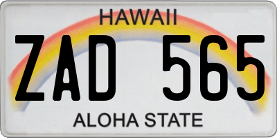 HI license plate ZAD565