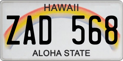 HI license plate ZAD568
