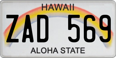 HI license plate ZAD569