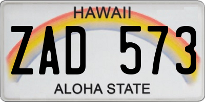 HI license plate ZAD573