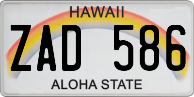 HI license plate ZAD586