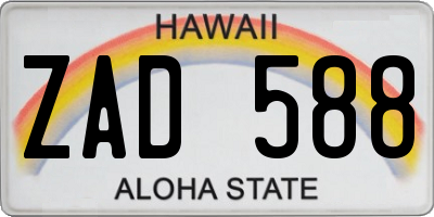 HI license plate ZAD588