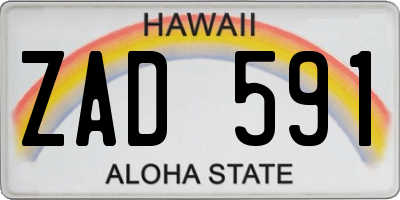 HI license plate ZAD591