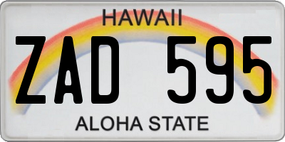 HI license plate ZAD595