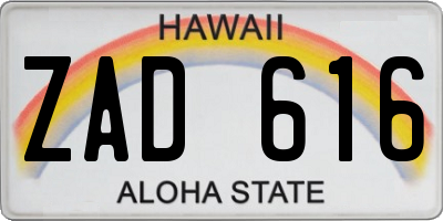 HI license plate ZAD616