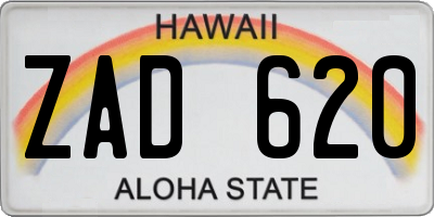 HI license plate ZAD620