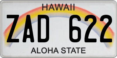 HI license plate ZAD622