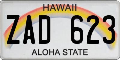 HI license plate ZAD623