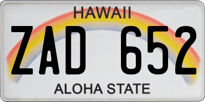 HI license plate ZAD652