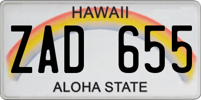 HI license plate ZAD655