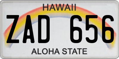 HI license plate ZAD656