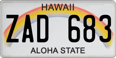 HI license plate ZAD683