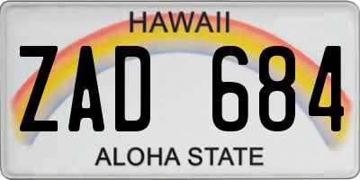 HI license plate ZAD684