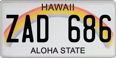 HI license plate ZAD686