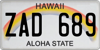 HI license plate ZAD689