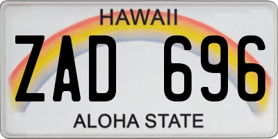 HI license plate ZAD696