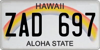 HI license plate ZAD697