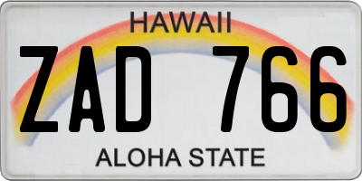 HI license plate ZAD766