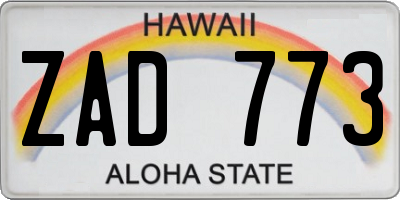 HI license plate ZAD773