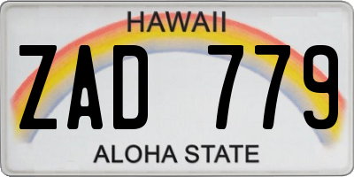 HI license plate ZAD779