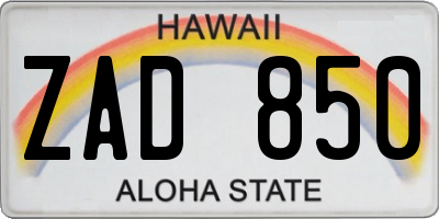 HI license plate ZAD850