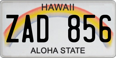 HI license plate ZAD856