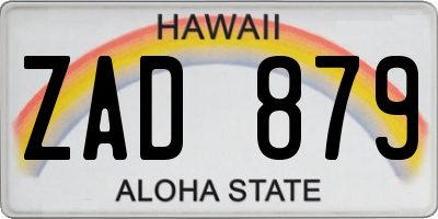 HI license plate ZAD879
