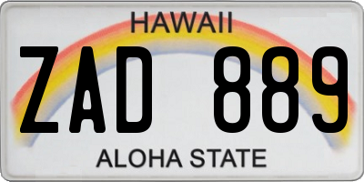 HI license plate ZAD889