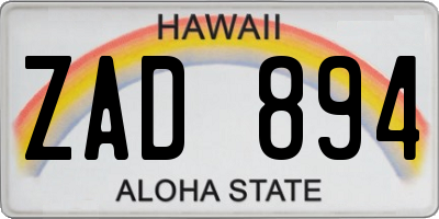 HI license plate ZAD894