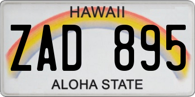 HI license plate ZAD895