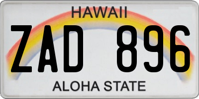 HI license plate ZAD896