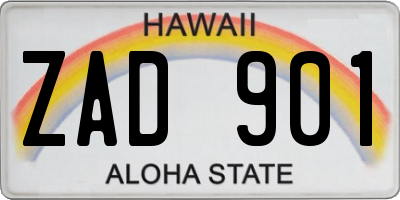 HI license plate ZAD901