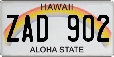 HI license plate ZAD902