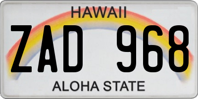 HI license plate ZAD968