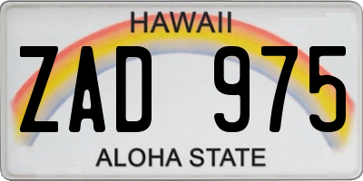 HI license plate ZAD975